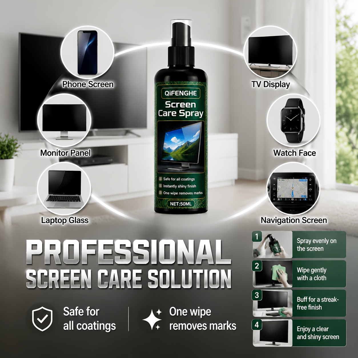 Gaming Console All - Screen Cleaning Solution 1.69oz Mini Spray