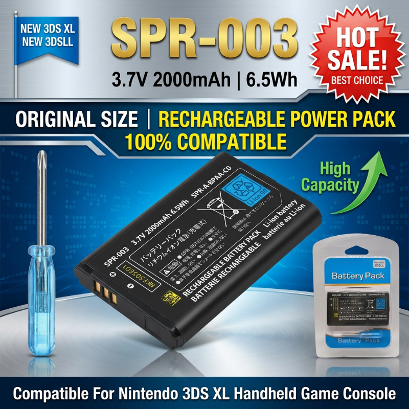 Gaming Console All - 3.7V 2000mAh SPR-003 Replacement Lithium Battery