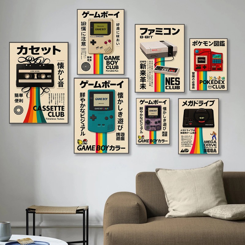 Retro Gaming Poster Japanese T – обзор и цена Gaming Console In 90S