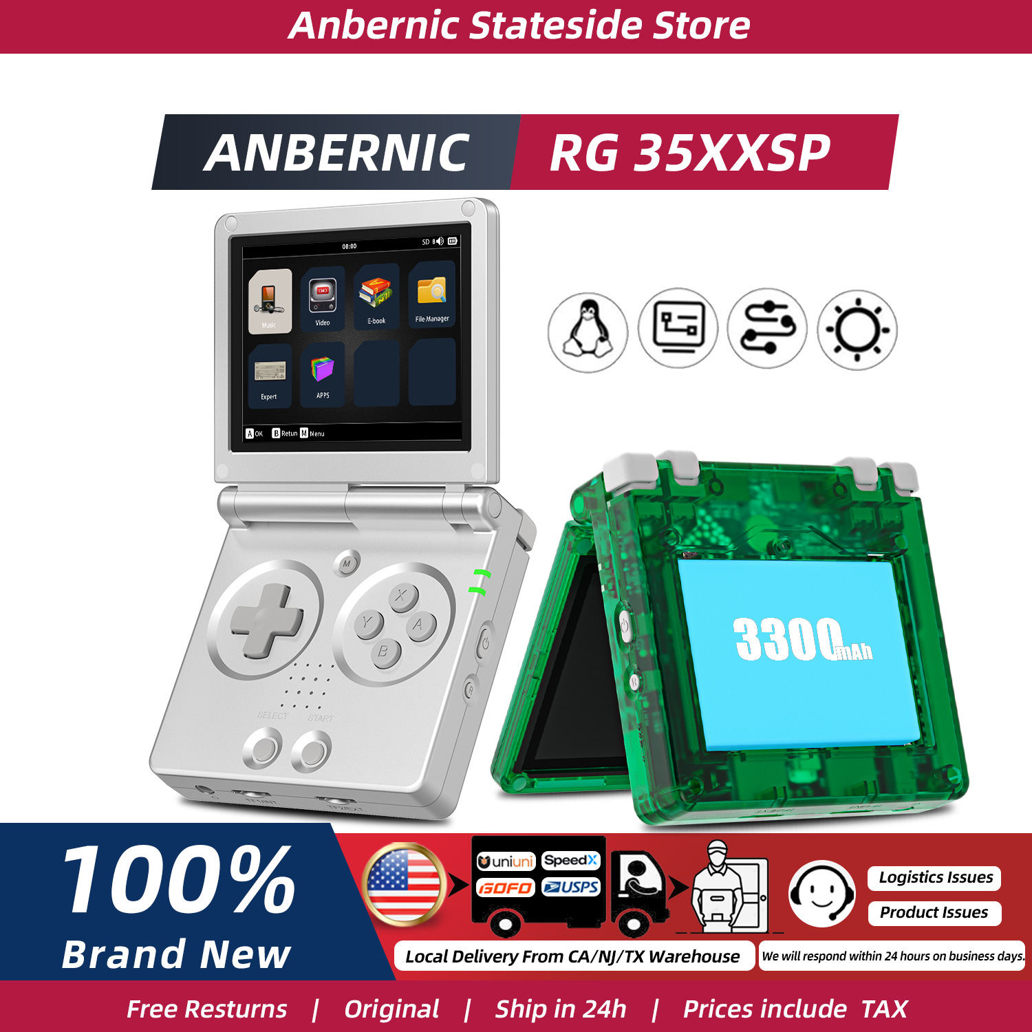 ANBERNIC RG35XXSP FILP 3.5 Inc – обзор и цена Gaming Console 5 Year Old