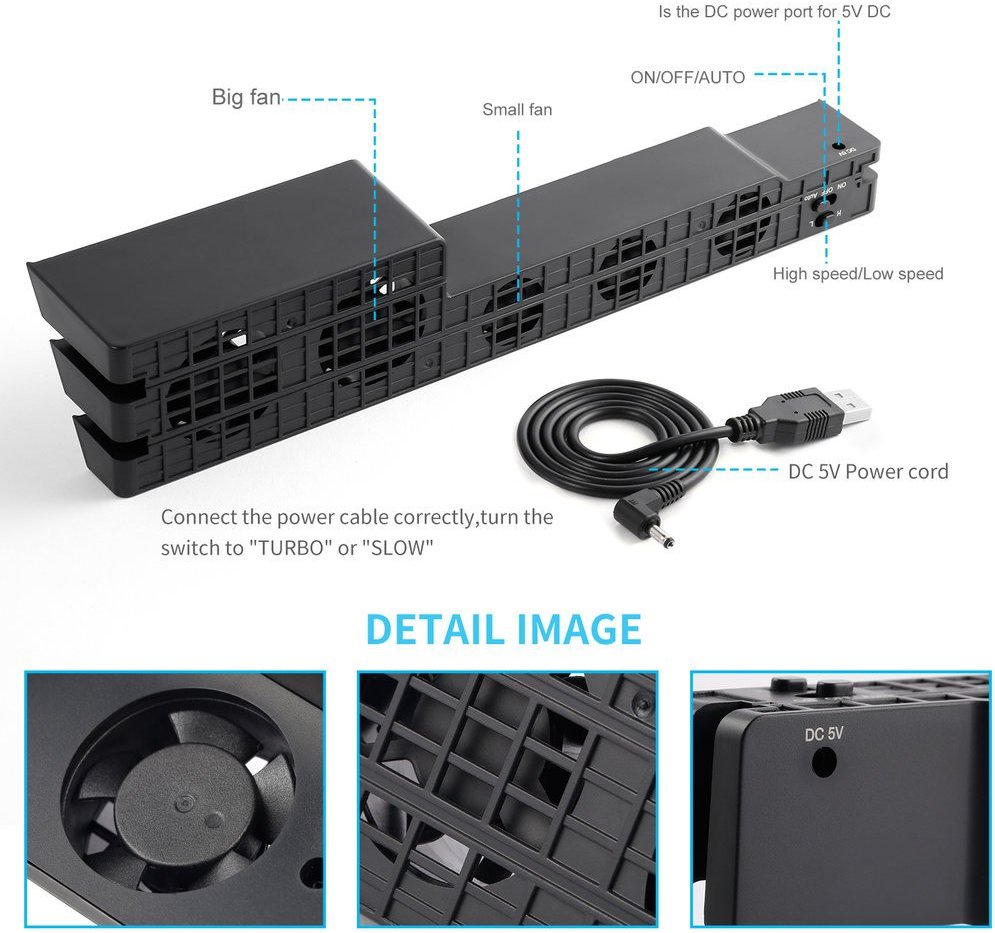 Fan Cooling Cooler For Sony PS – обзор и цена Gaming Console Organizer