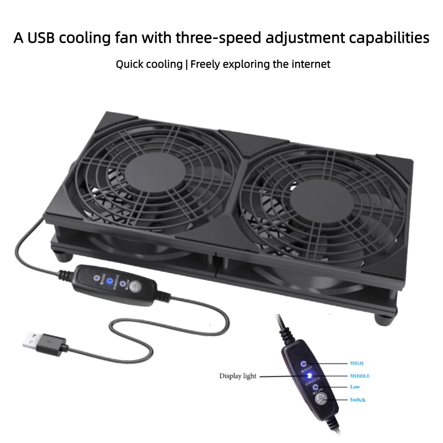 Dual USB Cooling Fan with 3-Sp – обзор и цена Gaming Console Controller