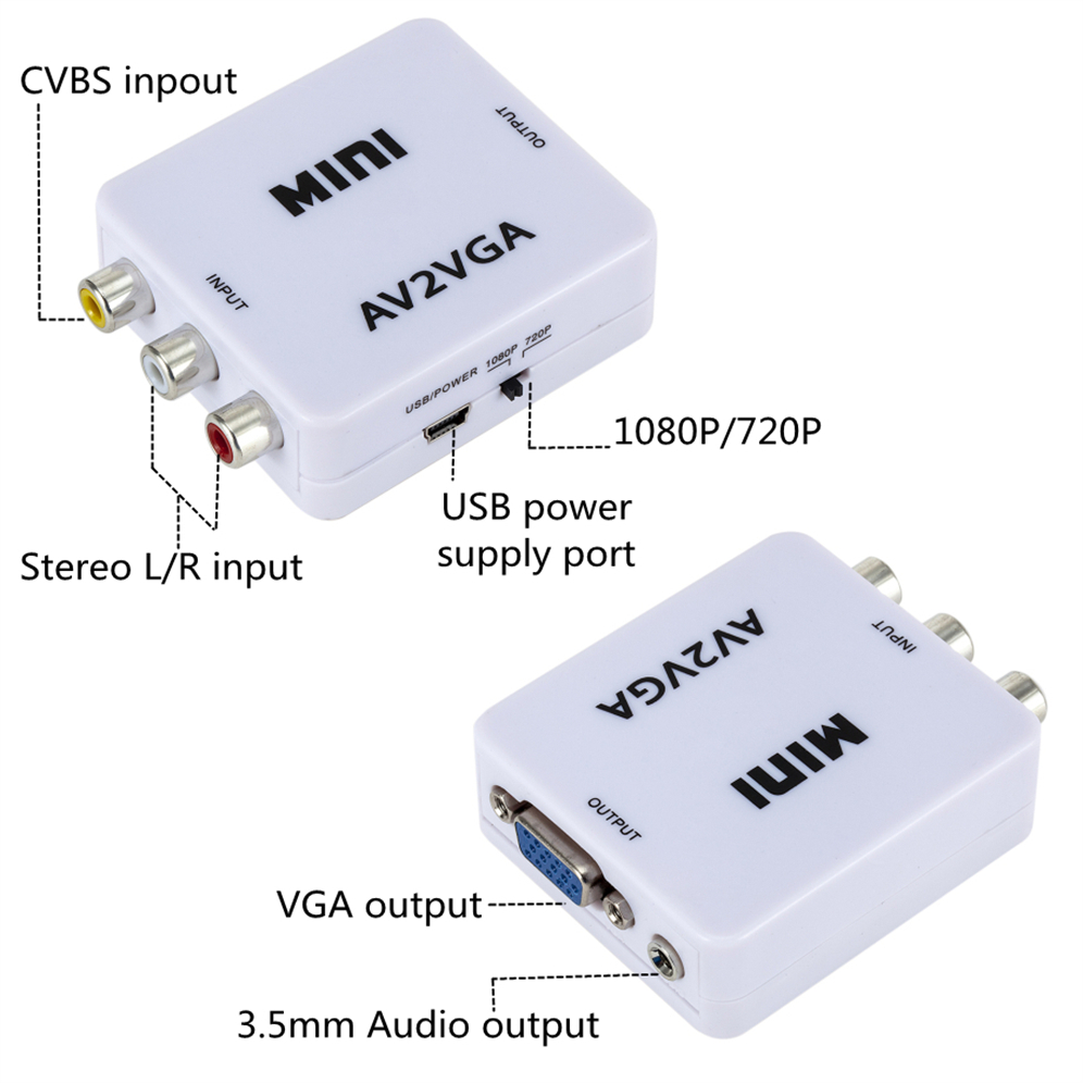 VGA to AV Converter 1080P RCA  – обзор и цена Gaming Console Or Pc